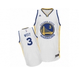 Men's Adidas Golden State Warriors #3 David West Swingman White Home NBA Jersey