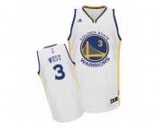 Men's Adidas Golden State Warriors #3 David West Swingman White Home NBA Jersey
