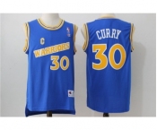 Men's Adidas Golden State Warriors #30 Stephen Curry Authentic Blue Throwback NBA Jersey
