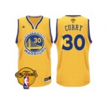 Men's Adidas Golden State Warriors #30 Stephen Curry Authentic Gold 2017 The Finals Patch NBA Jersey