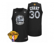 Men's Adidas Golden State Warriors #30 Stephen Curry Swingman Black Diamond Fashion 2017 The Finals Patch NBA