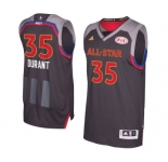 Men's Adidas Golden State Warriors #35 Kevin Durant Authentic Charcoal 2017 All Star NBA Jersey