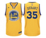 Men's Adidas Golden State Warriors #35 Kevin Durant Authentic Gold NBA Jersey