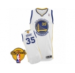 Men's Adidas Golden State Warriors #35 Kevin Durant Authentic White Home 2017 The Finals Patch NBA Jersey