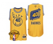 Men's Adidas Golden State Warriors #40 Harrison Barnes Swingman Gold Throwback The City 2017 The Finals Patch NBA Jersey