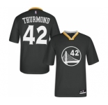 Men's Adidas Golden State Warriors #42 Nate Thurmond Authentic Black Alternate NBA Jersey