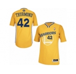 Men's Adidas Golden State Warriors #42 Nate Thurmond Authentic Gold Alternate NBA Jersey