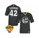 Men's Adidas Golden State Warriors #42 Nate Thurmond Swingman Black Alternate 2017 The Finals Patch NBA Jersey