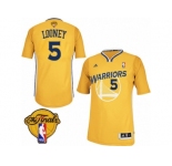 Men's Adidas Golden State Warriors #5 Kevon Looney Authentic Gold Alternate 2017 The Finals Patch NBA Jersey