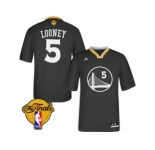 Men's Adidas Golden State Warriors #5 Kevon Looney Swingman Black Alternate 2017 The Finals Patch NBA Jersey