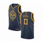 Men's Golden State Warriors #0 D'Angelo Russell Authentic Navy Blue Basketball Jersey - City Edition