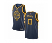 Men's Golden State Warriors #0 D'Angelo Russell Authentic Navy Blue Basketball Jersey - City Edition