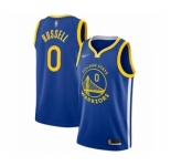 Men's Golden State Warriors #0 D'Angelo Russell Authentic Royal Finished Basketball Jersey - Icon Edition