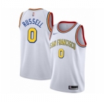 Men's Golden State Warriors #0 D'Angelo Russell Authentic White Hardwood Classics Basketball Jersey - San Francisco Classic Edition