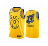 Men's Golden State Warriors #0 D'Angelo Russell Swingman Gold Hardwood Classics Basketball Jersey - The City Classic Edition