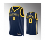 Men's Golden State Warriors #0 Donte DiVincenzo Navy Statement EditionStitched Jersey