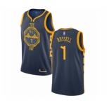 Men's Golden State Warriors #1 D'Angelo Russell Authentic Navy Blue Basketball Jersey - City Edition