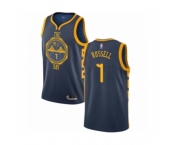 Men's Golden State Warriors #1 D'Angelo Russell Authentic Navy Blue Basketball Jersey - City Edition