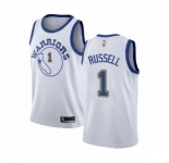 Men's Golden State Warriors #1 D'Angelo Russell Authentic White Hardwood Classics Basketball Jersey