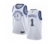 Men's Golden State Warriors #1 D'Angelo Russell Authentic White Hardwood Classics Basketball Jersey