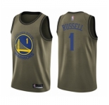 Men's Golden State Warriors #1 D'Angelo Russell Swingman Green Salute to Service Basketball Jersey
