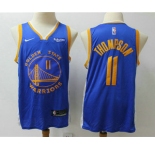 Men's Golden State Warriors #11 Klay Thompson Blue 2019 Nike Swingman NEW Rakuten Logo Stitched NBA Jersey