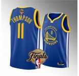 Men's Golden State Warriors #11 Klay Thompson Royal 2022 Finals Stitched Basketball Jersey