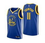 Men's Golden State Warriors #11 Klay Thompson Royal With No.6 Patch Stitched Jersey