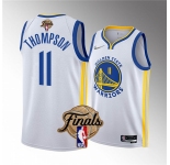 Men's Golden State Warriors #11 Klay Thompson White 2022 Finals Stitched Basketball Jersey