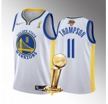 Men's Golden State Warriors #11 Klay Thompson White 2022 NBA Finals Champions Stitched Jersey