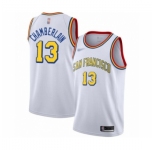 Men's Golden State Warriors #13 Wilt Chamberlain Authentic White Hardwood Classics Basketball Jersey - San Francisco Classic Edition