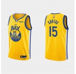 Men's Golden State Warriors #15 Gui Santos 2022 Yellow Stitched Basketball Jersey