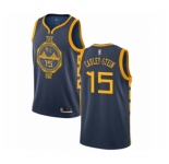 Men's Golden State Warriors #15 Willie Cauley-Stein Authentic Navy Blue Basketball Jersey - City Edition