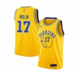 Men's Golden State Warriors #17 Chris Mullin Authentic Gold Hardwood Classics Basketball Jersey