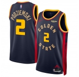 Men's Golden State Warriors #2 Brandin Podziemski Navy 2024-25 City Edition Stitched Basketball Jersey
