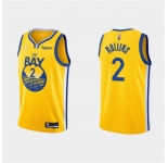 Men's Golden State Warriors #2 Ryan Rollins 2022 Yellow Stitched Basketball Jersey