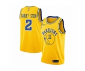 Men's Golden State Warriors #2 Willie Cauley-Stein Authentic Gold Hardwood Classics Basketball Jersey