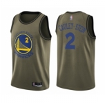Men's Golden State Warriors #2 Willie Cauley-Stein Swingman Green Salute to Service Basketball Jersey