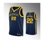 Men's Golden State Warriors #22 Andrew Wiggins Navy Statement EditionStitched Jersey