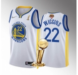 Men's Golden State Warriors #22 Andrew Wiggins White 2022 NBA Finals Champions Stitched Jersey