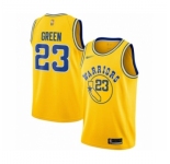 Men's Golden State Warriors #23 Draymond Green Authentic Gold Hardwood Classics Basketball Jersey