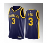 Men's Golden State Warriors #3 Chris Paul Navy Statement Edition Stitched Basketball Jersey