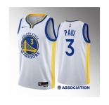 Men's Golden State Warriors #3 Chris Paul White Association Edition Stitched Basketball Jersey