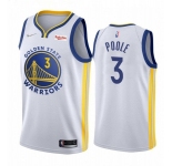 Men's Golden State Warriors #3 Jordan Poole 2022 White 75th Anniversary Stitched Jersey