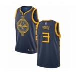 Men's Golden State Warriors #3 Jordan Poole Authentic Navy Blue Basketball Jersey - City Edition