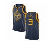 Men's Golden State Warriors #3 Jordan Poole Authentic Navy Blue Basketball Jersey - City Edition