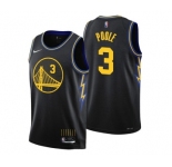 Men's Golden State Warriors #3 Jordan Poole Black Stitched Basketball Jersey