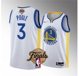 Men's Golden State Warriors #3 Jordan Poole White 2022 Finals Stitched Jersey