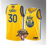 Men's Golden State Warriors #30 Stephen Curry 2022 Yellow NBA Finals Stitched Jersey