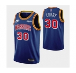 Men's Golden State Warriors #30 Stephen Curry 75th Anniversary Blue Stitched Basketball Jersey